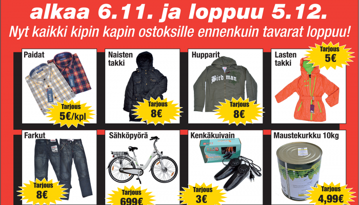 Joulusiivous 06.11 - 05.12.2017